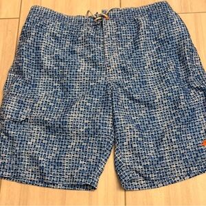 Tommy Bahama Blue and White Swim Trunks
